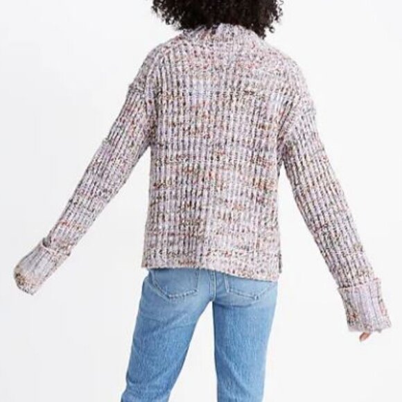 MADEWELL MICKNECK WOOL BLEND MULTICOLORED COZY HEAVY KNIT SWEATER SIZE XS - Picture 2 of 10